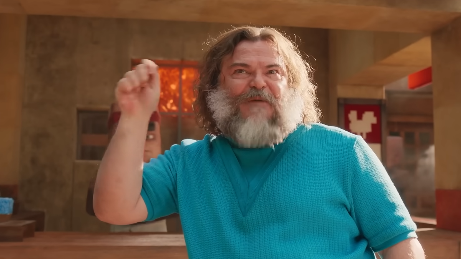 Jack Black sings about Lava Chicken.