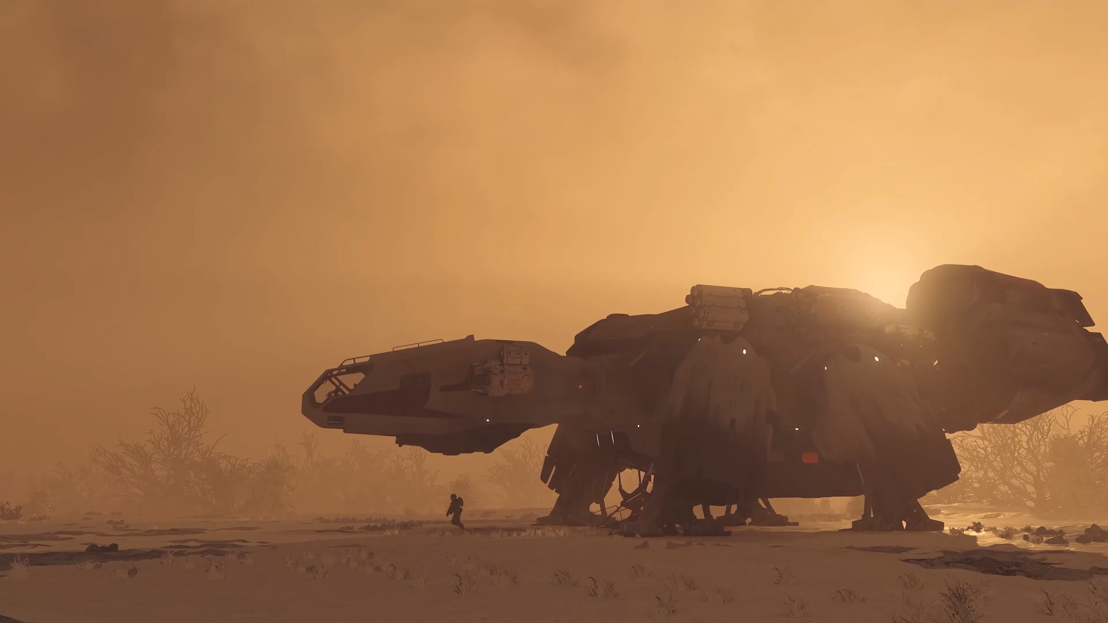 Starfield ship in the sun