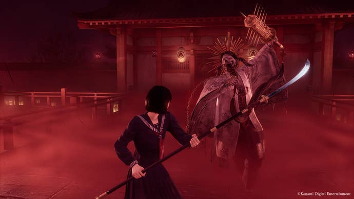 Hinako battles a monstrous shrine maiden successful Silent Hill f.