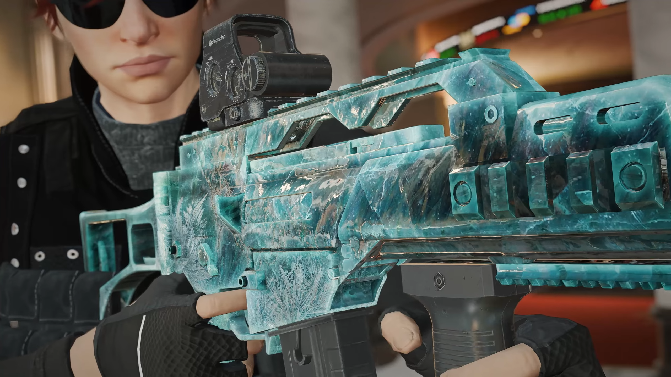 Rainbow Six Siege X screenshot showing a fancy gun.