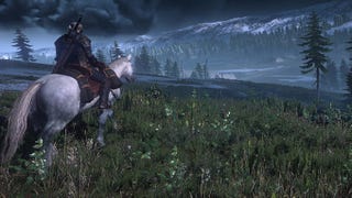 Geralt a grande velocidade em The Witcher 3