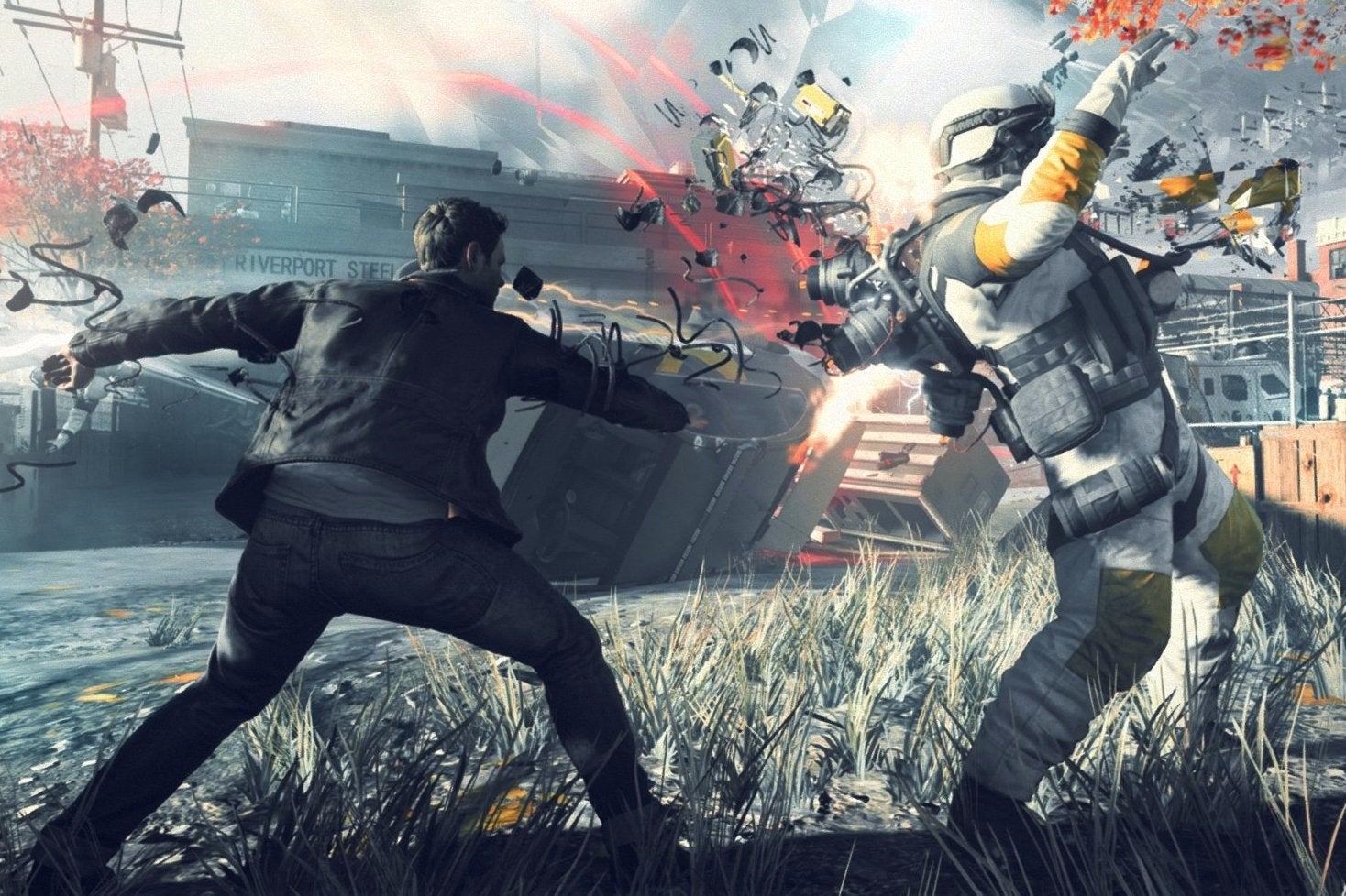 Watch: Explosion make time go bad in Quantum Break | Eurogamer.net