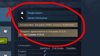 Denuvo Antitamper labels spotted on Dishonored 2 and Planet Coaster Steam pages