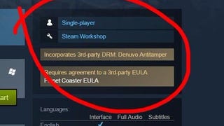 Denuvo Antitamper labels spotted on Dishonored 2 and Planet Coaster Steam pages
