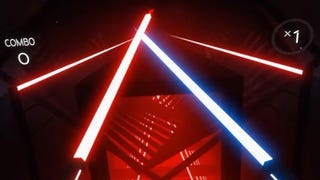 Imagine Guitar Hero but in virtual reality and with Lightsabers