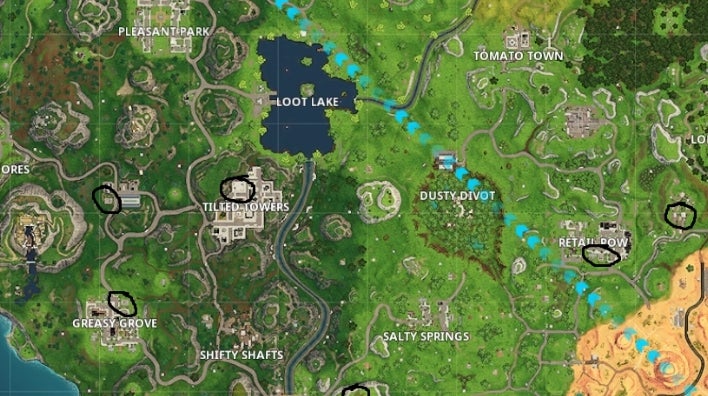 Fortnite Score baskets op verschillende hoops - Alle basketbalvelden locaties