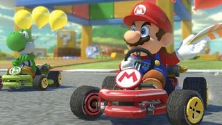 Einfach mal Mario Kart auf der großen Videowand in einem Baseballstadion spielen