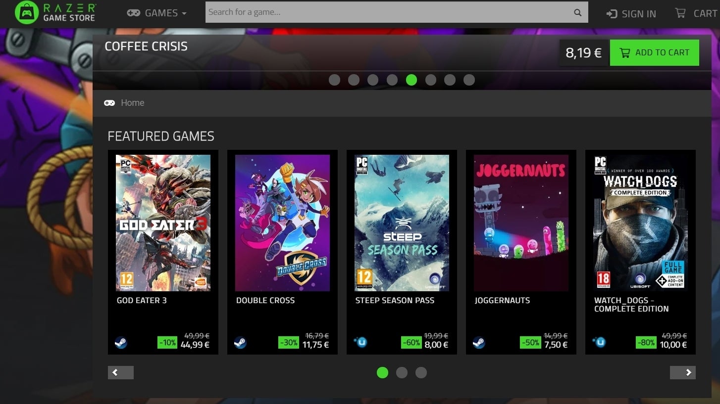 Razer Games Store sluit de deuren