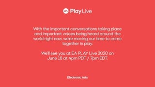 EA Play Live met week uitgesteld