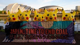 Pikachus protest Japan's coal consumption at COP26