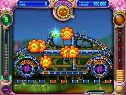 A Peggle screen shaped like a car.