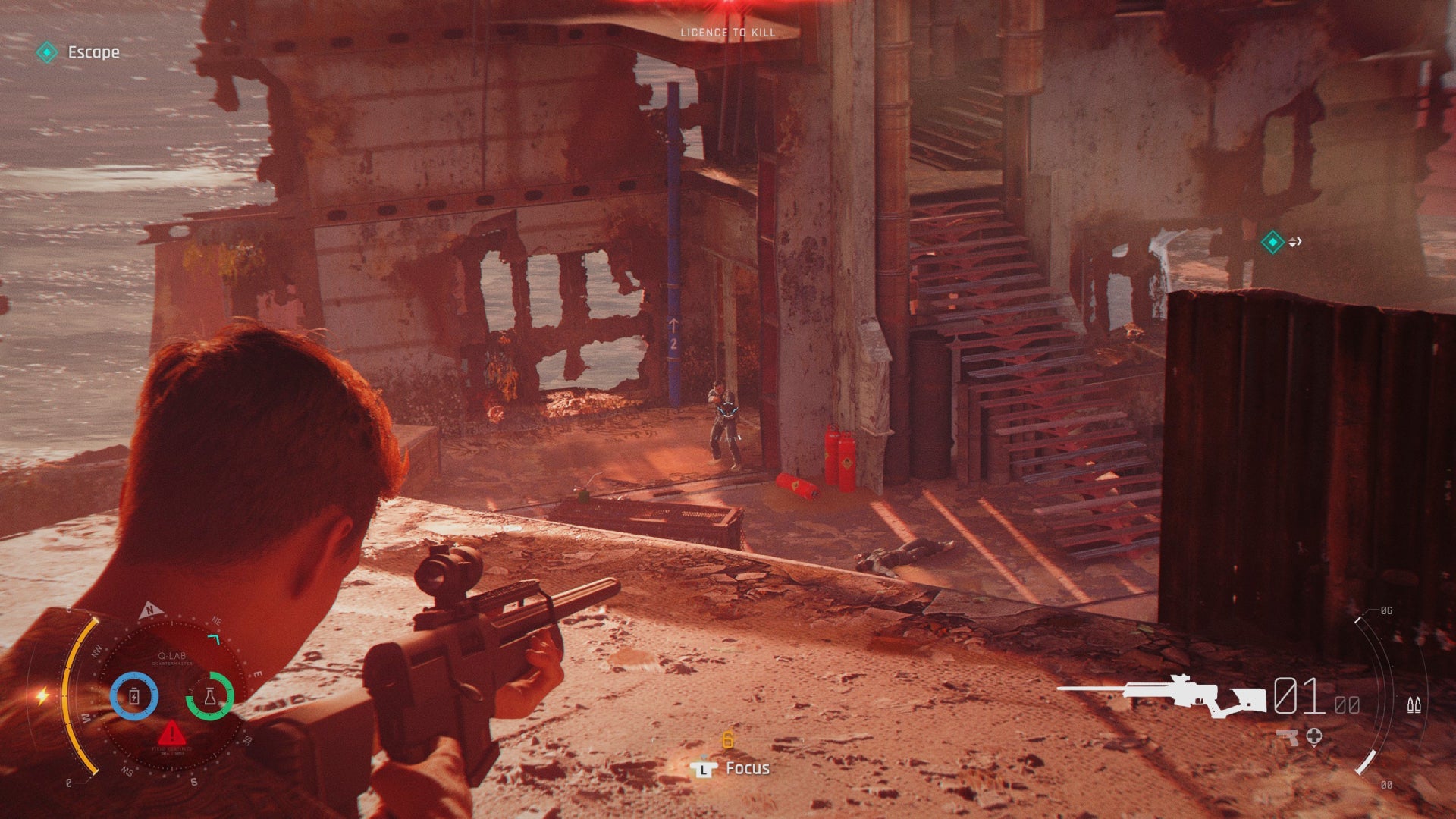 James Bond fires a sniper rifle at baddies in 007 First Light.