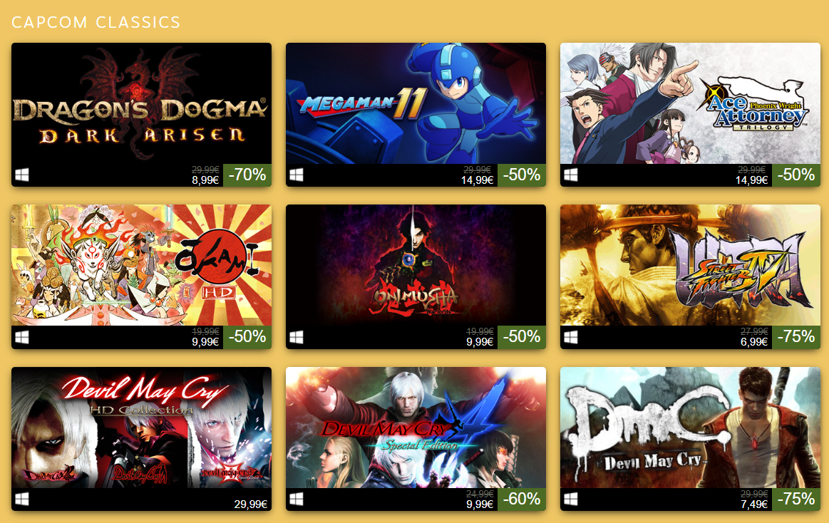 Promoções da Capcom no Steam | Eurogamer.pt