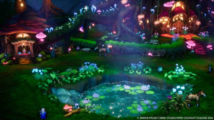 Dragon Quest 3 HD-2D Remake screenshot showing magical forest
