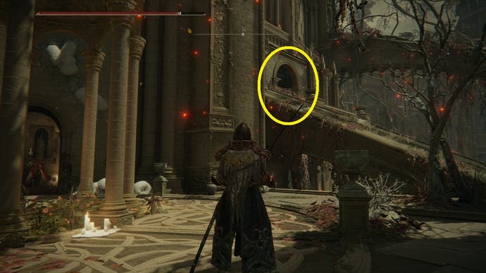 An entrance is circled in yellow in Elden Ring