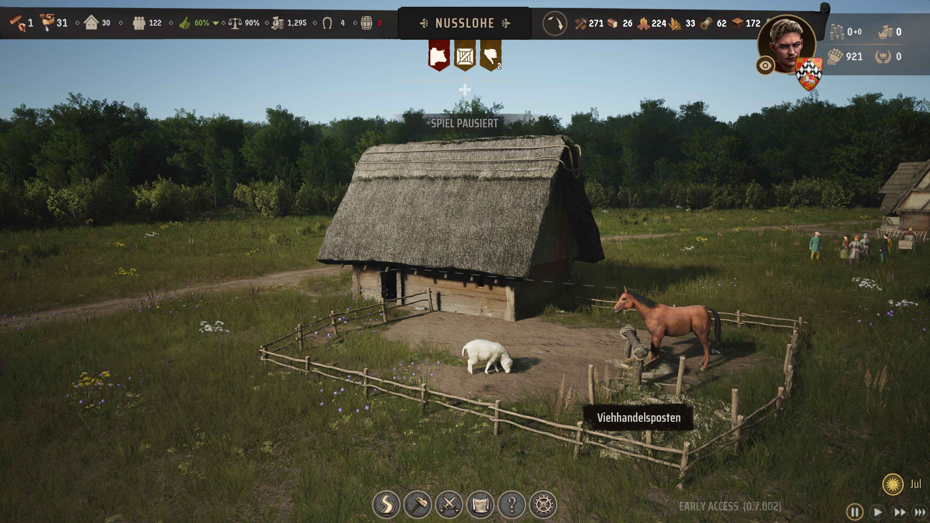 Manor Lords Schafe halten, vermehren, Weide bauen, Wolle produzieren und wofür man sie braucht