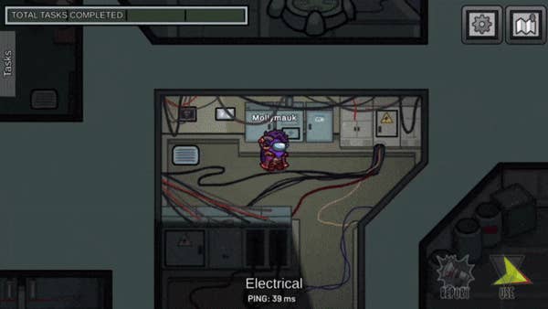 Among Us x Critical Role collaboration gif showing a new kill animation