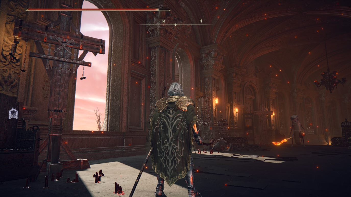 A warrior approaches an open window in Elden Ring