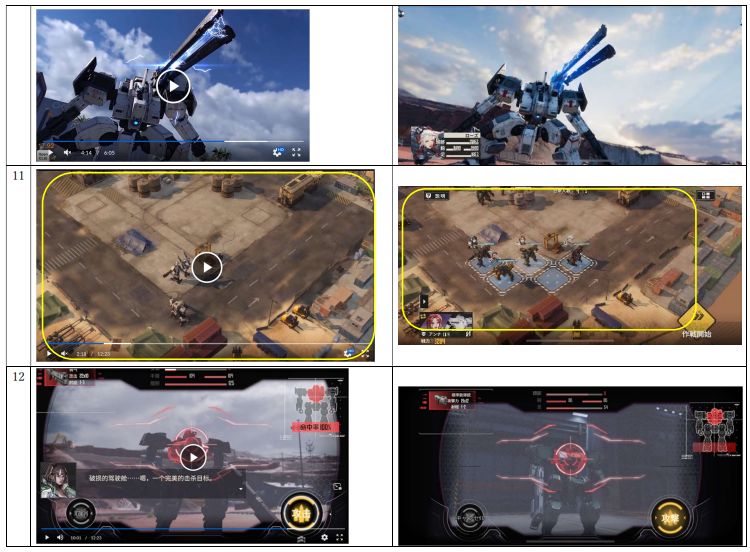 Side-by-side comparisons of two mech games from a Square Enix lawsuit