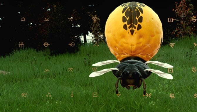 A spider as seen in Nightingale&rsquo;s arachnophobia mode, with wings instead of legs.