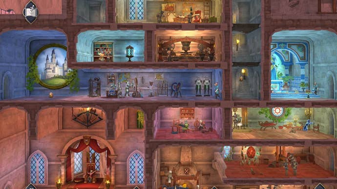 A screenshot of cutaway property management sim The Elder Scrolls: Castles