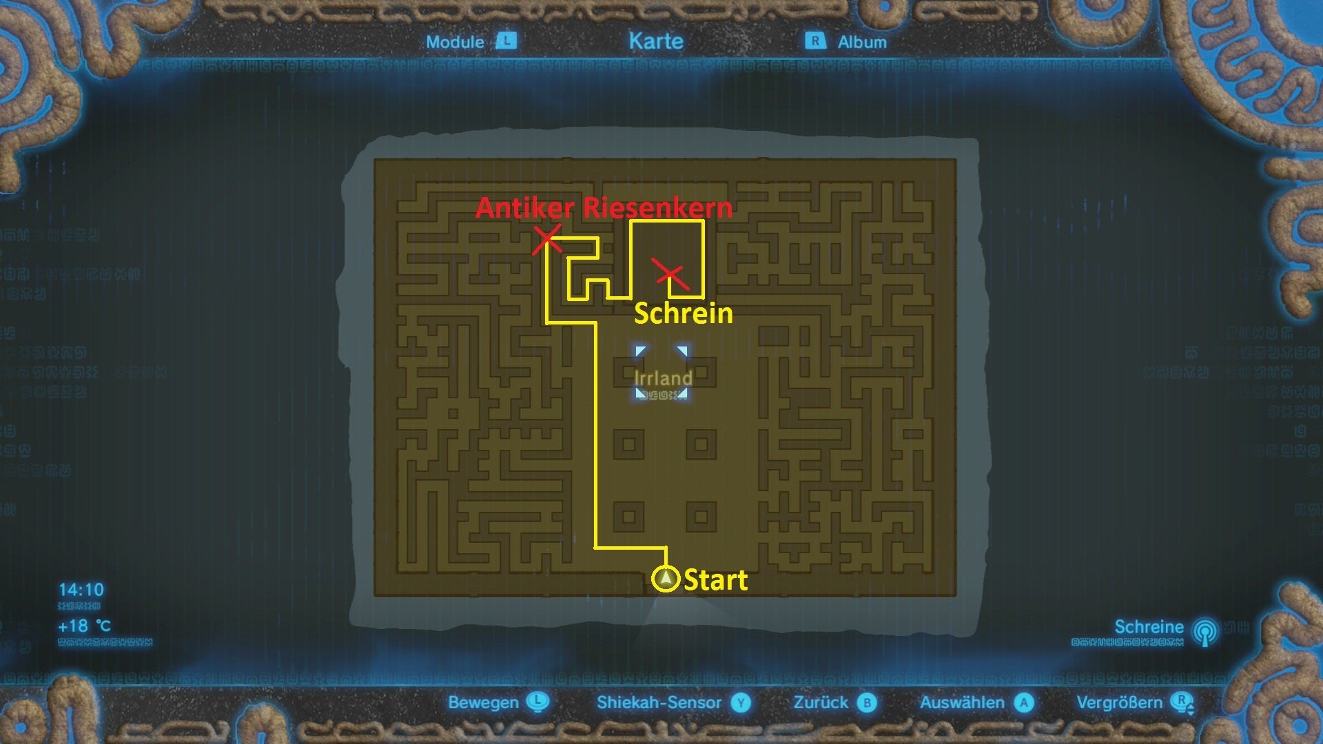 Zelda Breath of the Wild KahTosaSchrein, Linkes Auge des Schädels