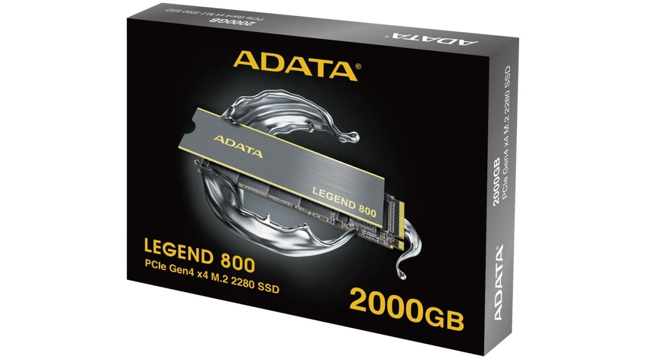 ADATA 2TB SSD Legend 800, NVMe PCIe Gen4 x 4 M.2 2280内蔵SSD、最大