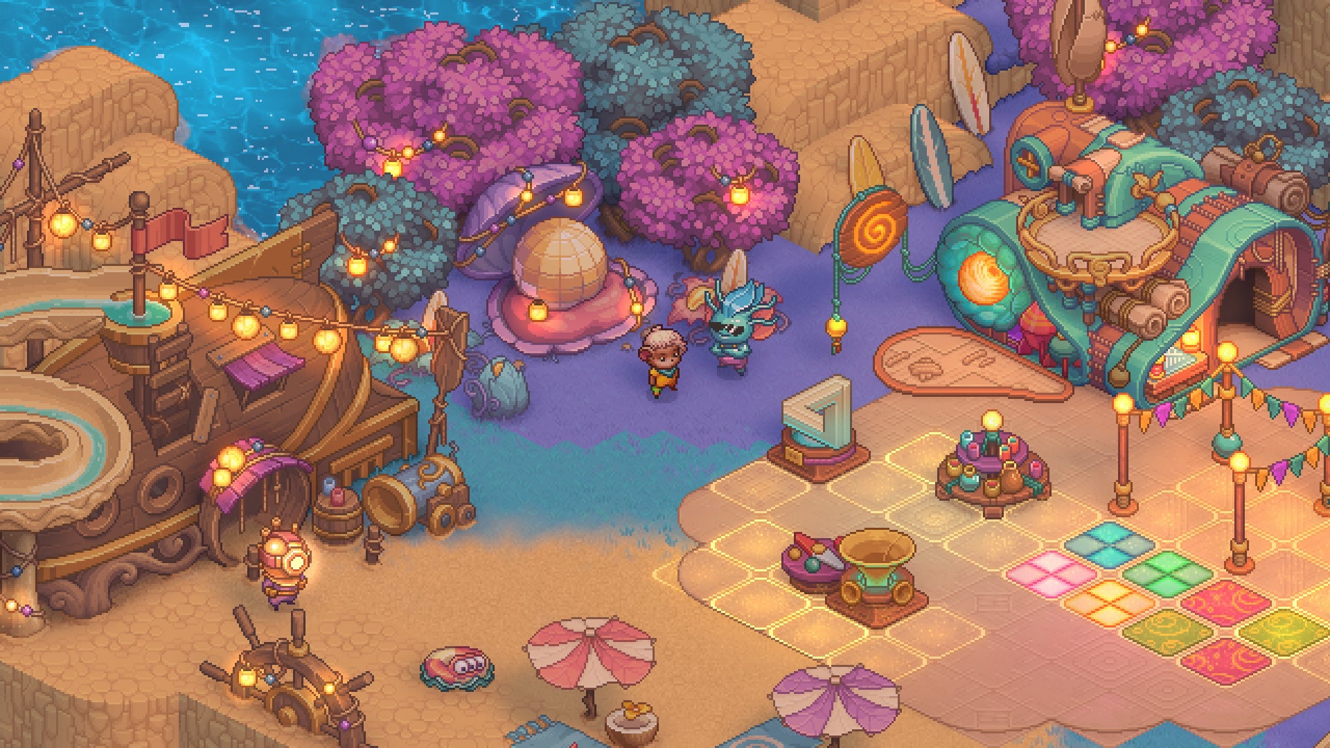 Several Yordles hang out in a multi-coloured forest camp in Bandle Tale: A League Of Legends Story - 6