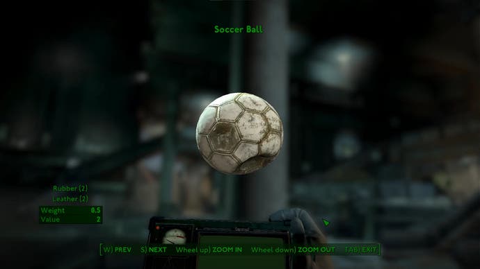 Screenshot of Fallout: London showing football named a "Soccer Ball"