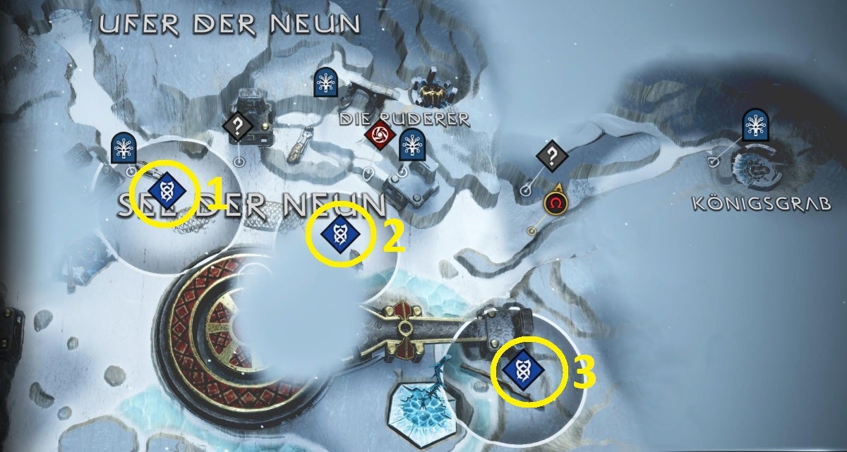 God of War Ragnarök See der Neun Alle Sammelobjekte (Legendäre Truhe, Wissen, Artefakte