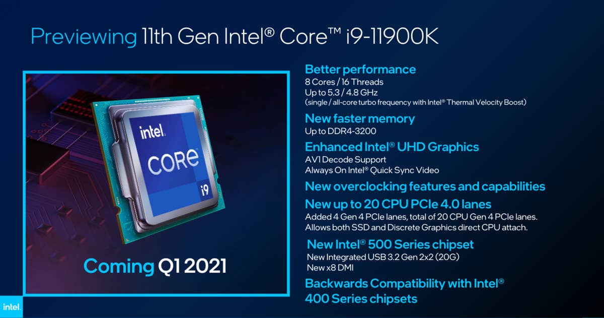 Intel at CES 2021: Core i9-11900K, Z590 motherboards and Intel at CES 2021: Core i9-11900K, Z590 motherboards and