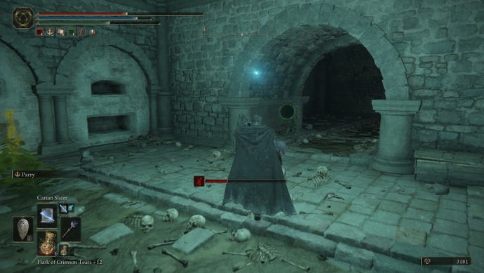 Approaching an imp enemy in the Darklight Catacombs in Elden Ring: Shadow of the Erdtree.