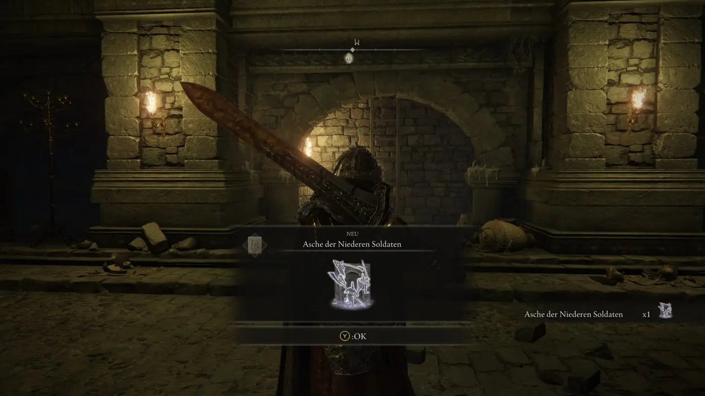 A warrior obtains the Vulgar Militia Ashes in Auriza Hero&rsquo;s Grave in Elden Ring.