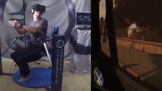 GTA IV a ser jogado com o Oculus Rift e Cyberith Virtualizer