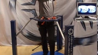 Omni competitor Cyberith demos its omnidirectional treadmill with Skyrim