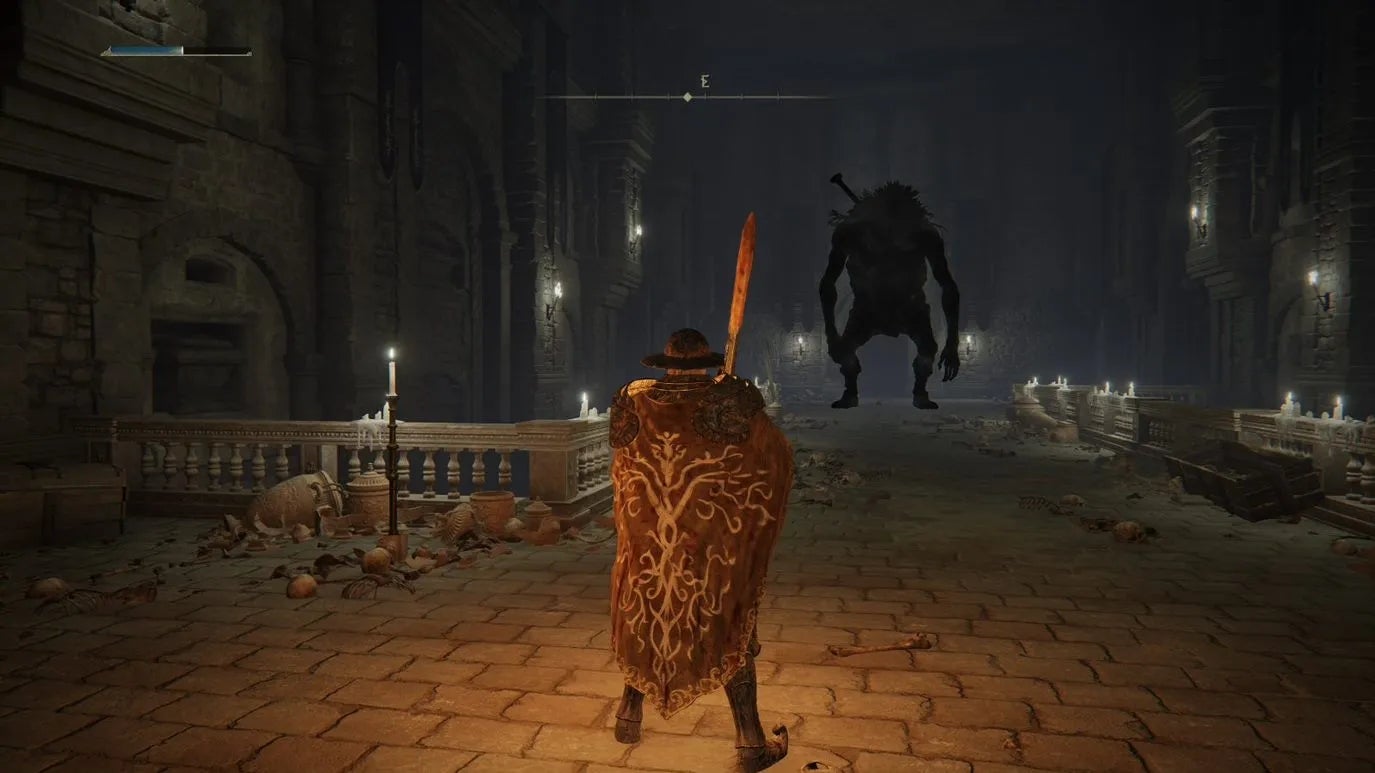 Defeat the giant to open the boss door behind it.