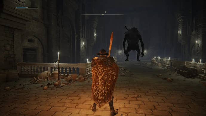 Defeat the giant to open the boss door behind it.