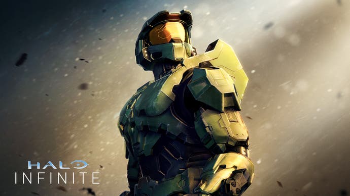 Halo Infinite artwork showing a Spartan looking up and off into the distance