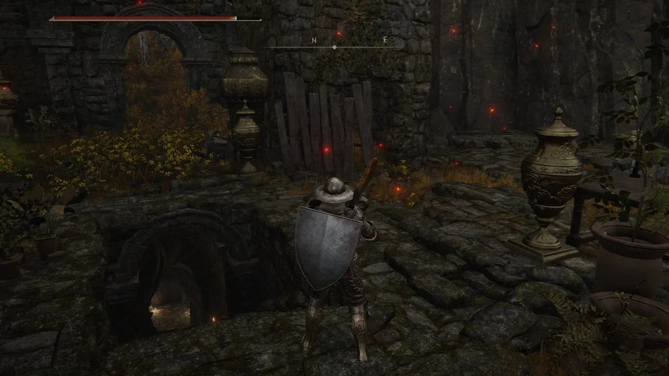 There is a staircase hidden under the boards.