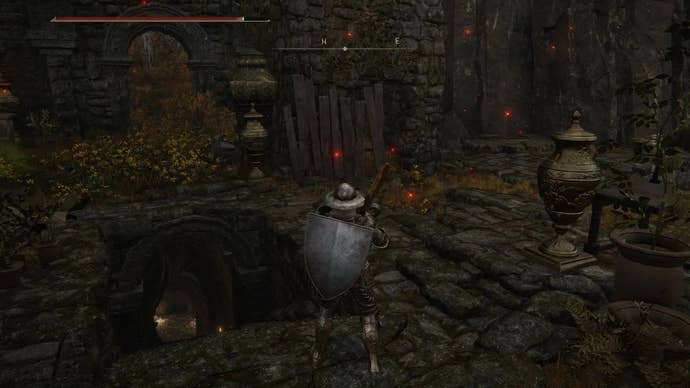 There is a staircase hidden under the boards.