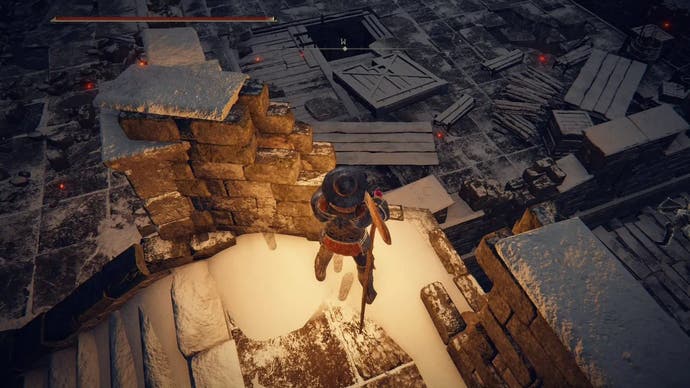 Jump to the nearby roof.