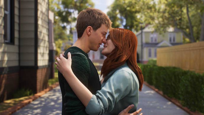 MJ and Peter Parker share a tender moment at the end of Marvel’s Spider-Man 2