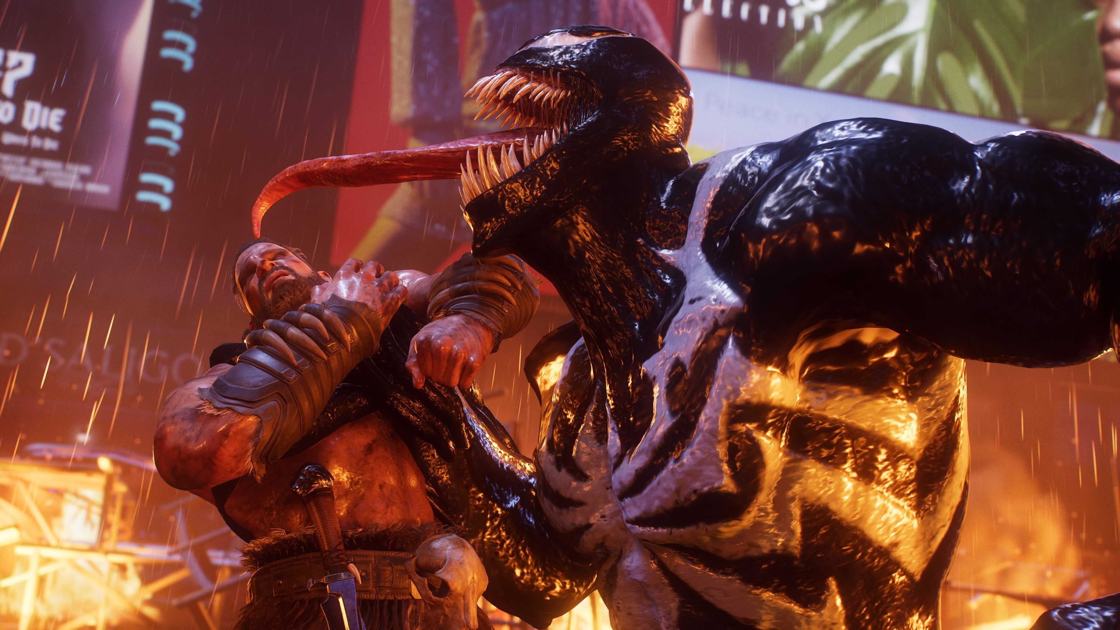 Venom fights and ultimately kills Kraven in Marvel&rsquo;s Spider-Man 2