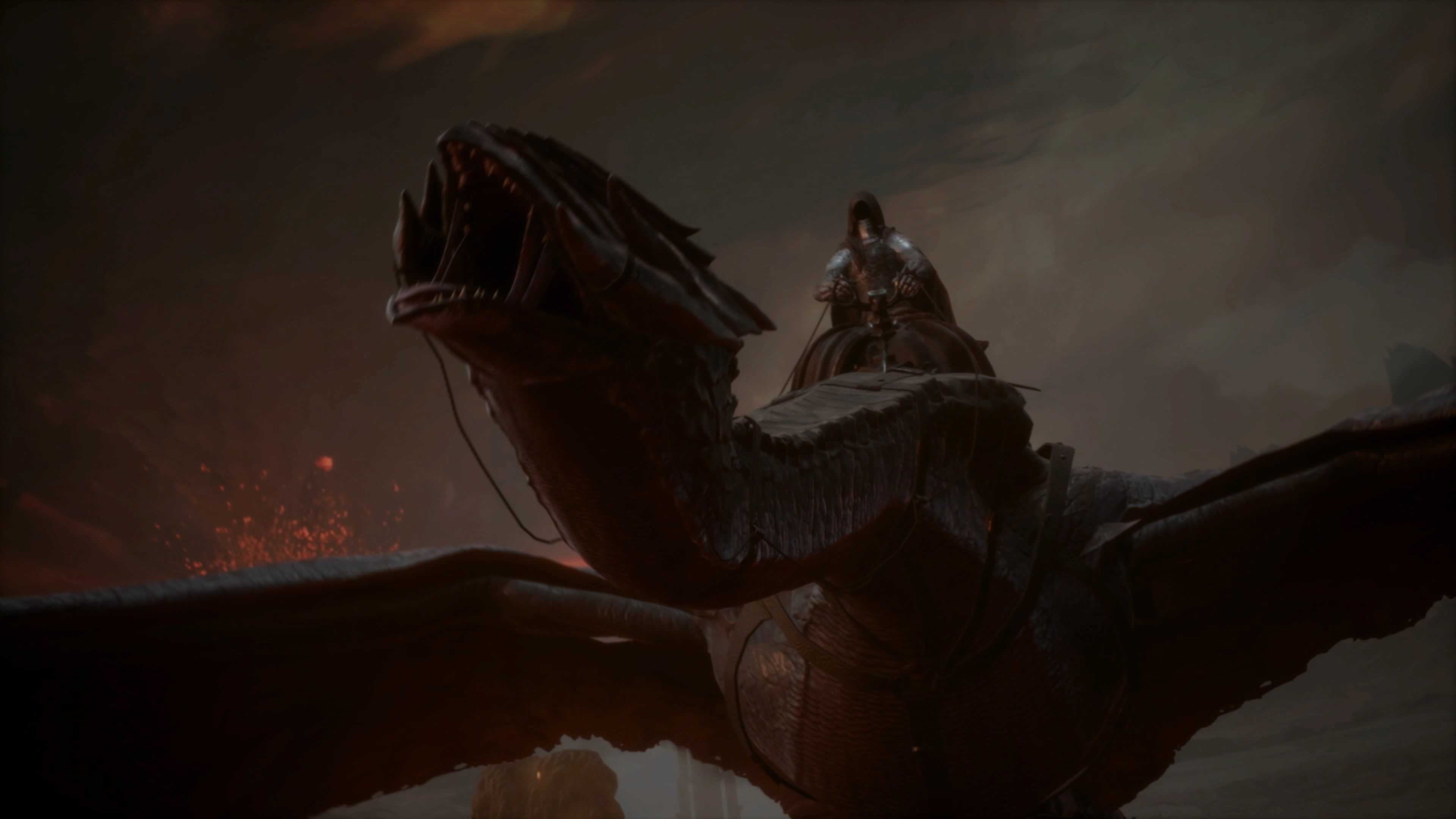 Screenshot from The Lord of the Rings: Gollum showing a Nazgûl in flight