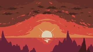 Risk of Rain screenshot showing a sunset, or sunrise.