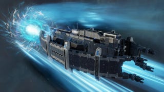 A ship travelling at warp speeds in Sins Of A Solar Empire 2