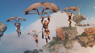 A group of players using hanggliders in Lost Skies