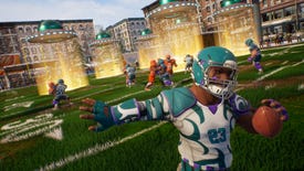 A player being chased by UFOs in fantasy NFL sim Wild Card Football
