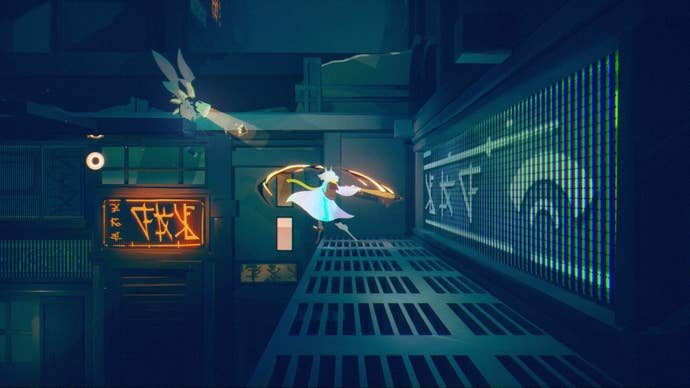 A demon-possessed miss warring flying hellspawn successful a dingy high-tech laboratory from Possessor(s)
