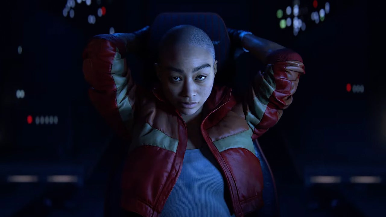 A screenshot of a shaven-headed Black female bounty hunter from Naughty Dog's Intergalactic: The Heretic Prophet - 1